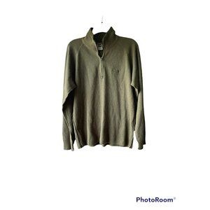 COPY - North Face Green 1/2 Zip pullover sweatshirt with fleece color sz M